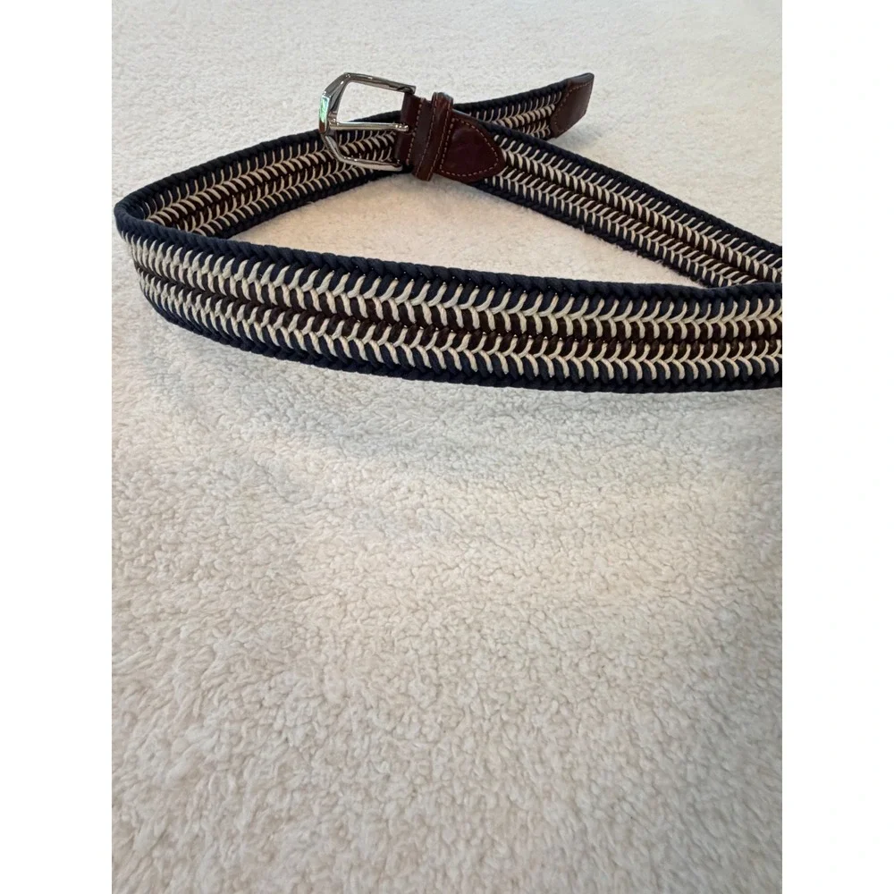Alero Sport 36 M/L The Joe Woven Belt Braided Leather Trim Made in Italy $126